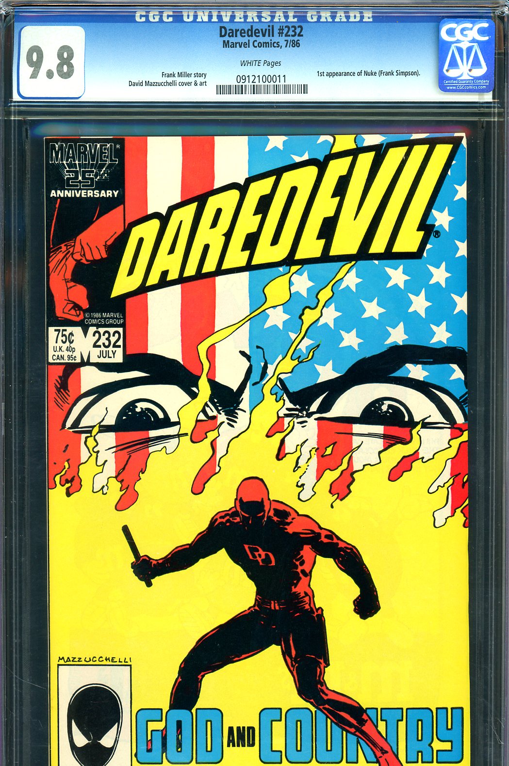 Daredevil #232 CGC 9.8 w