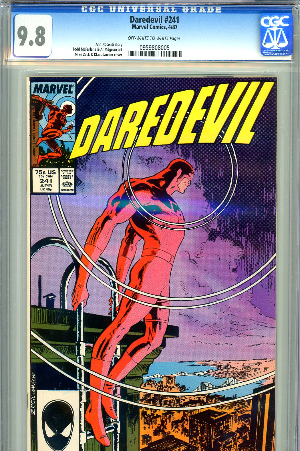 Daredevil #241 CGC 9.8 ow/w