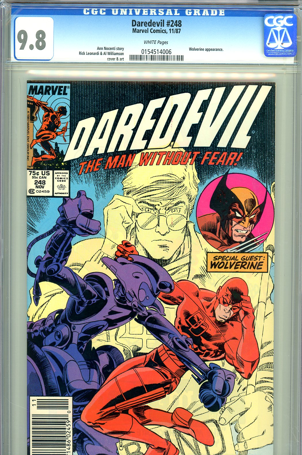 Daredevil #248 CGC 9.8 w Newsstand Edition