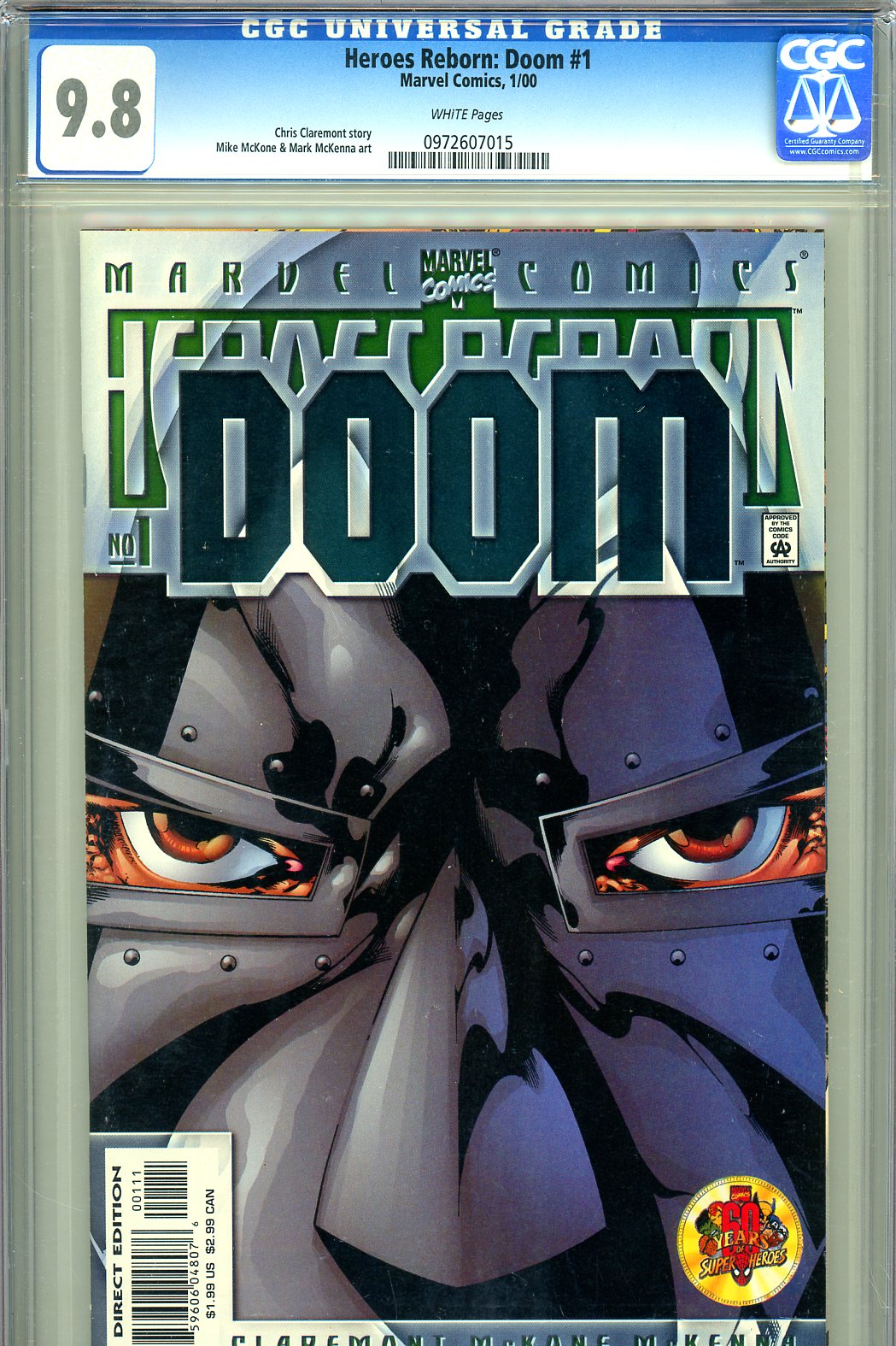 Heroes Reborn: Doom #1 CGC 9.8 w
