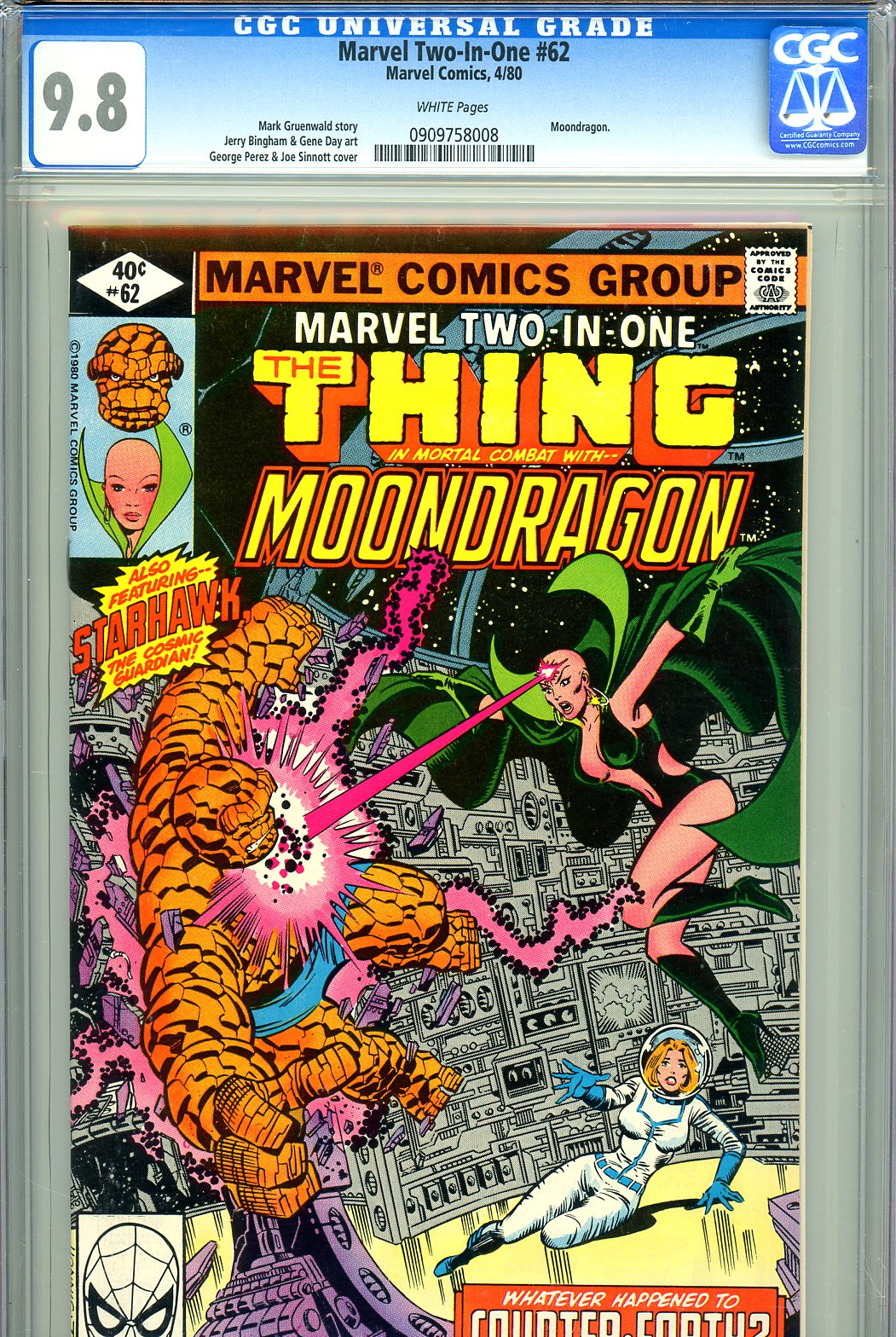Marvel Two-In-One #62 CGC 9.8 w