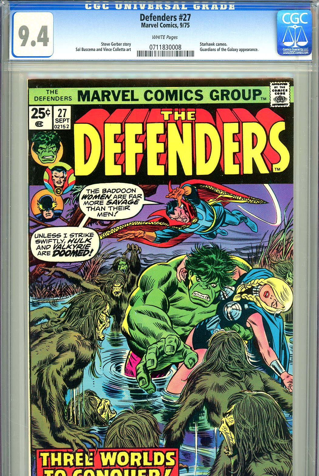 Defenders #27 CGC 9.4 w