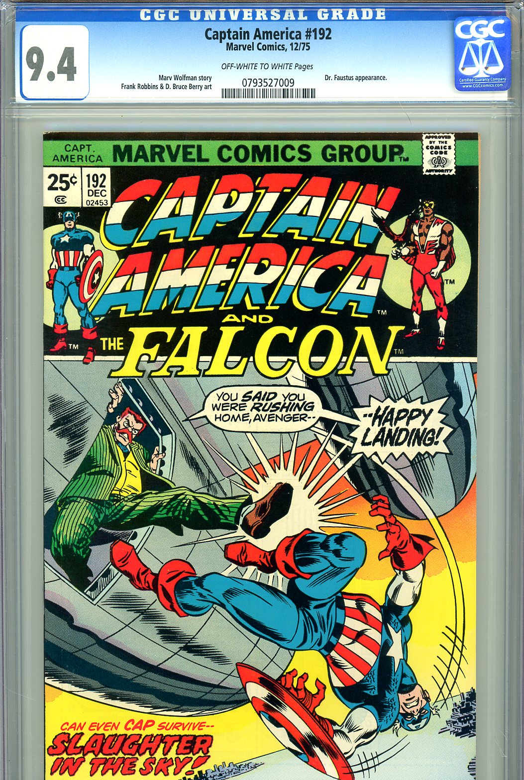 Captain America #192 CGC 9.4 ow/w