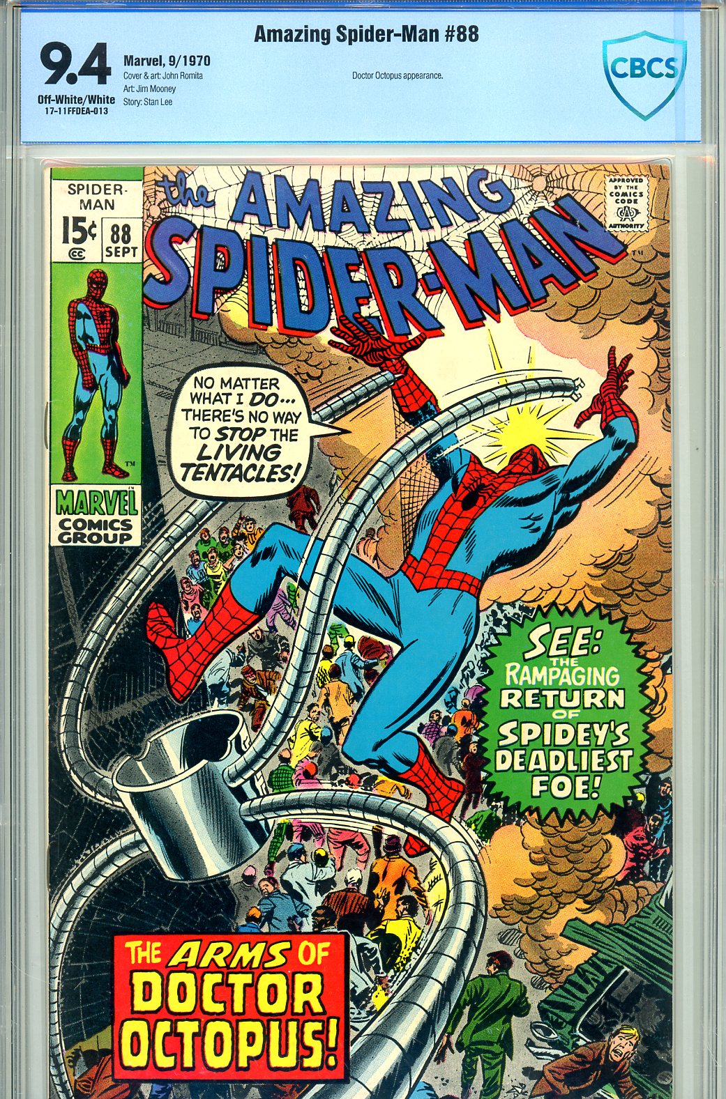Amazing Spider-Man #88 CBCS 9.4 ow/w
