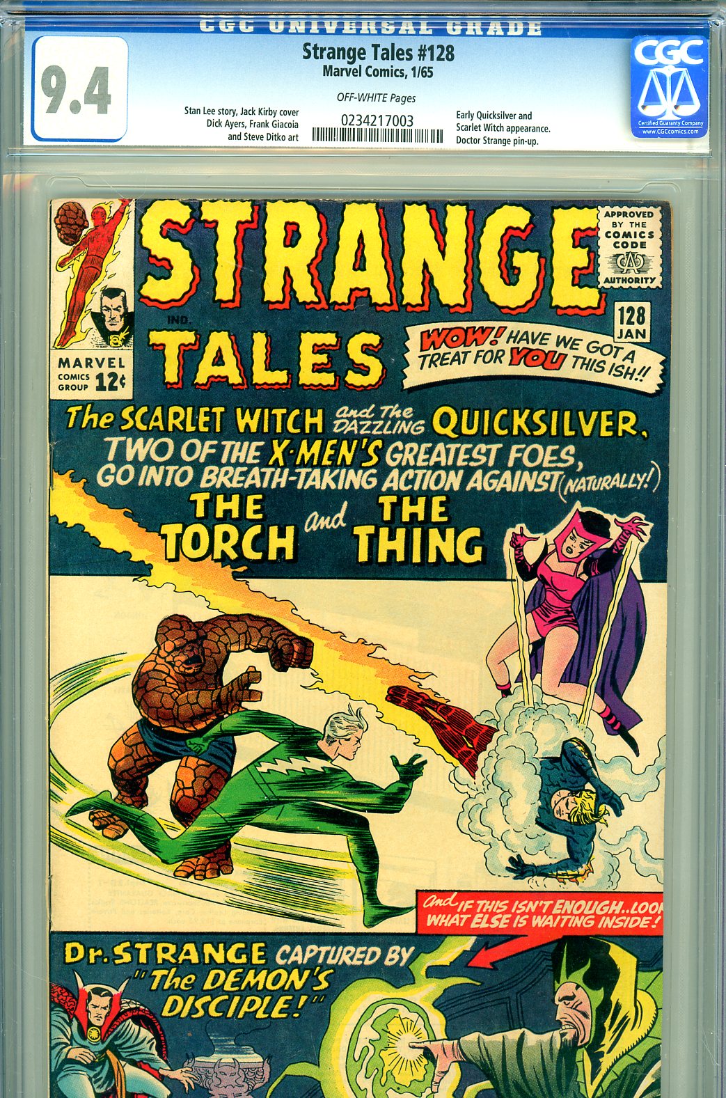 Strange Tales #128 CGC 9.4 ow