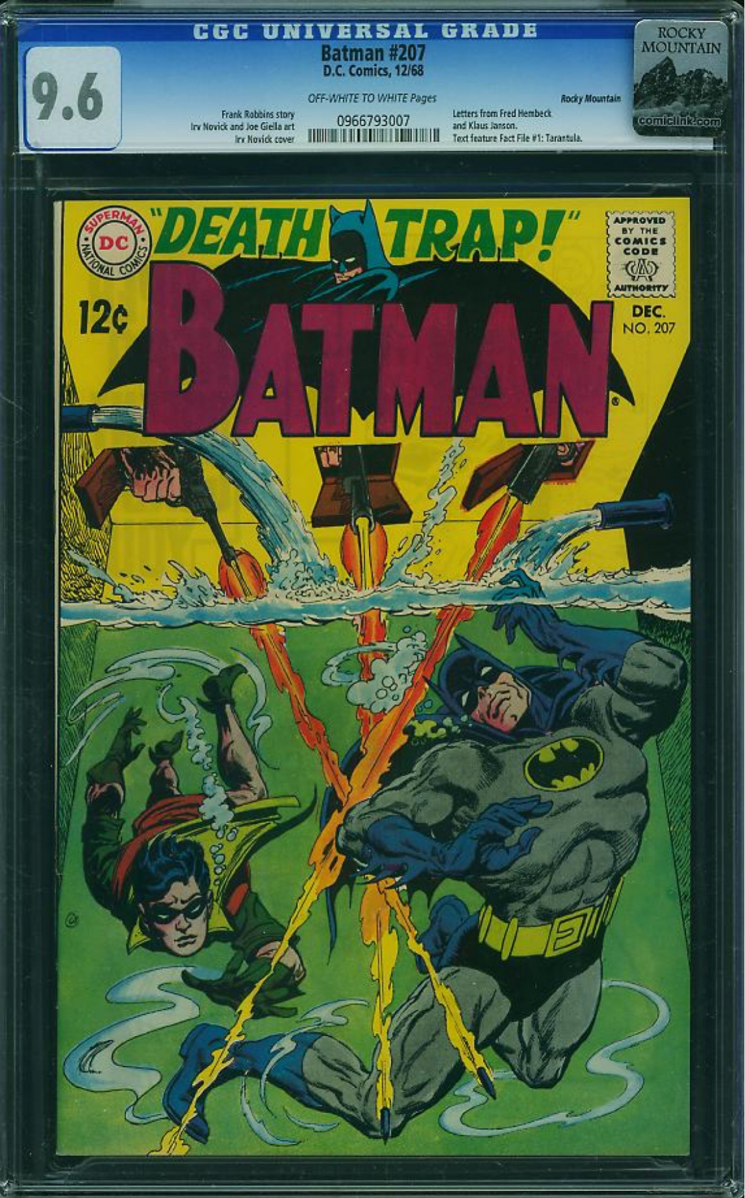 Batman #207 CGC 9.6 ow/w Rocky Mountain