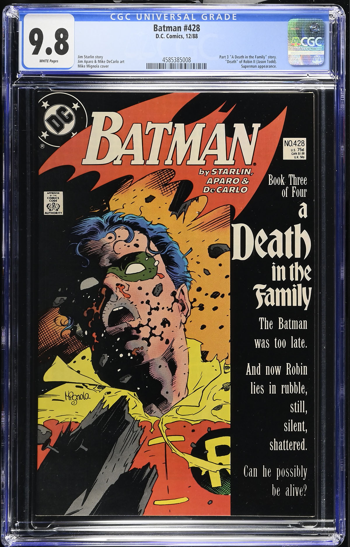 Batman #428 CGC 9.8 w