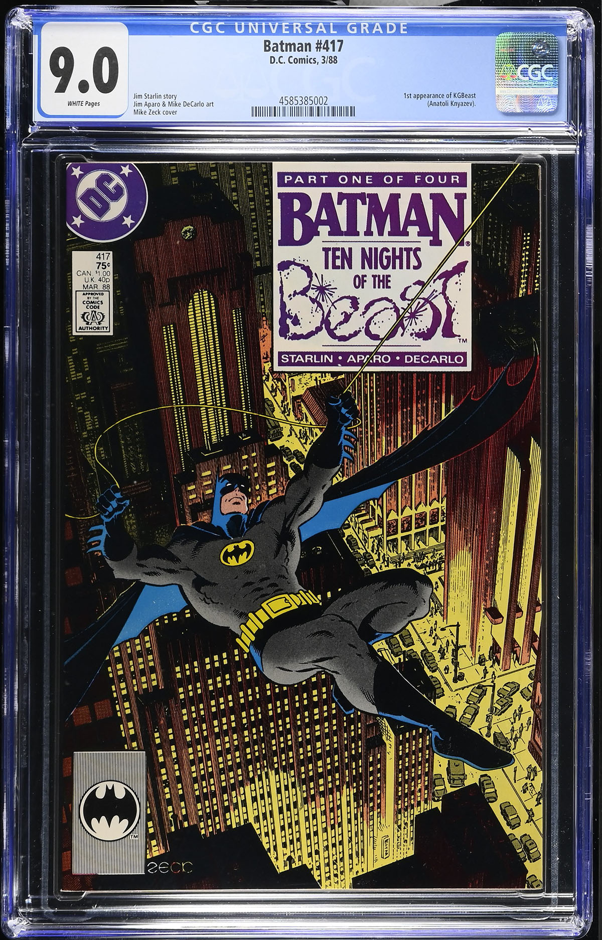 Batman #417 CGC 9.0 w