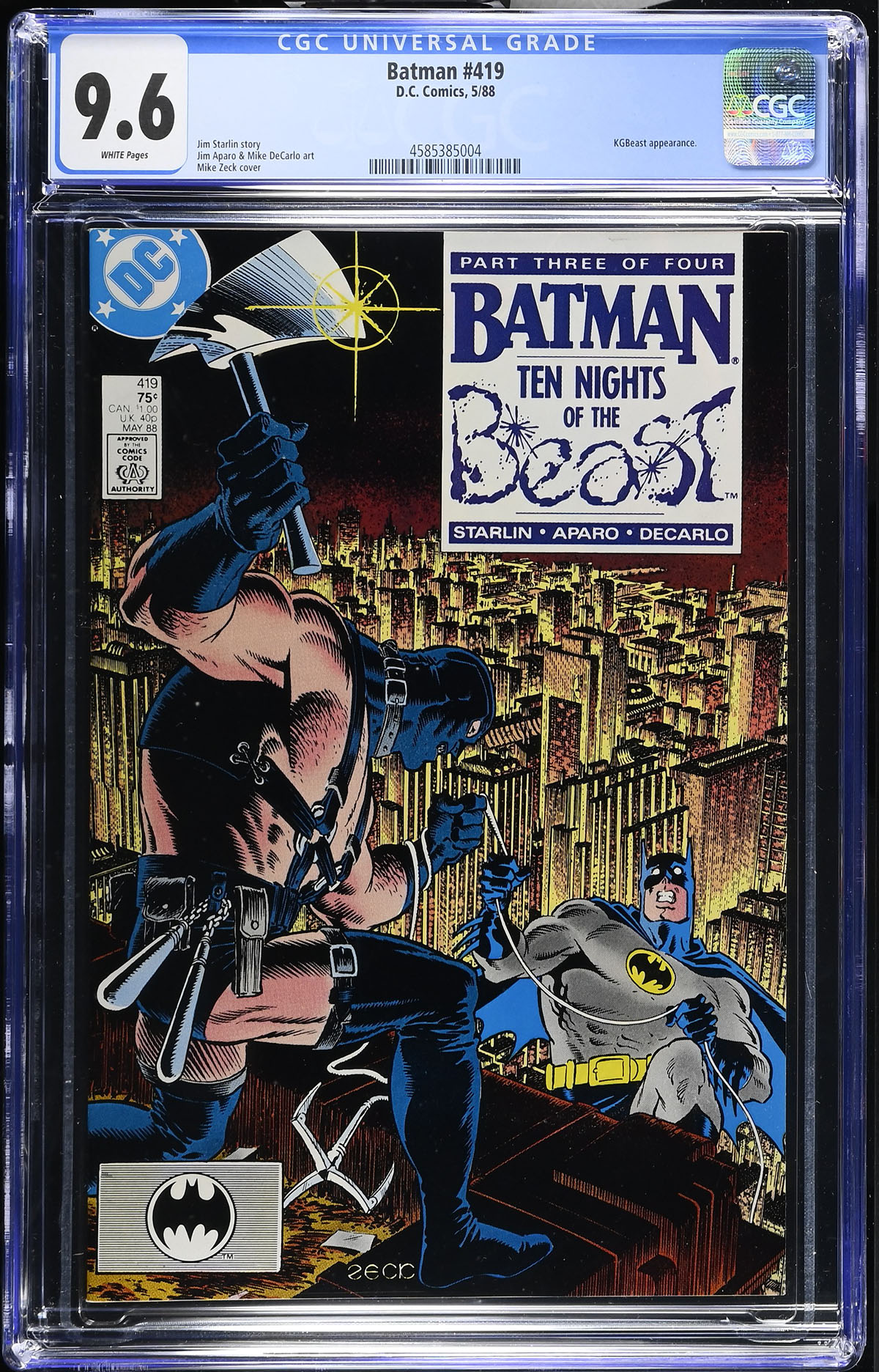 Batman #419 CGC 9.6 w