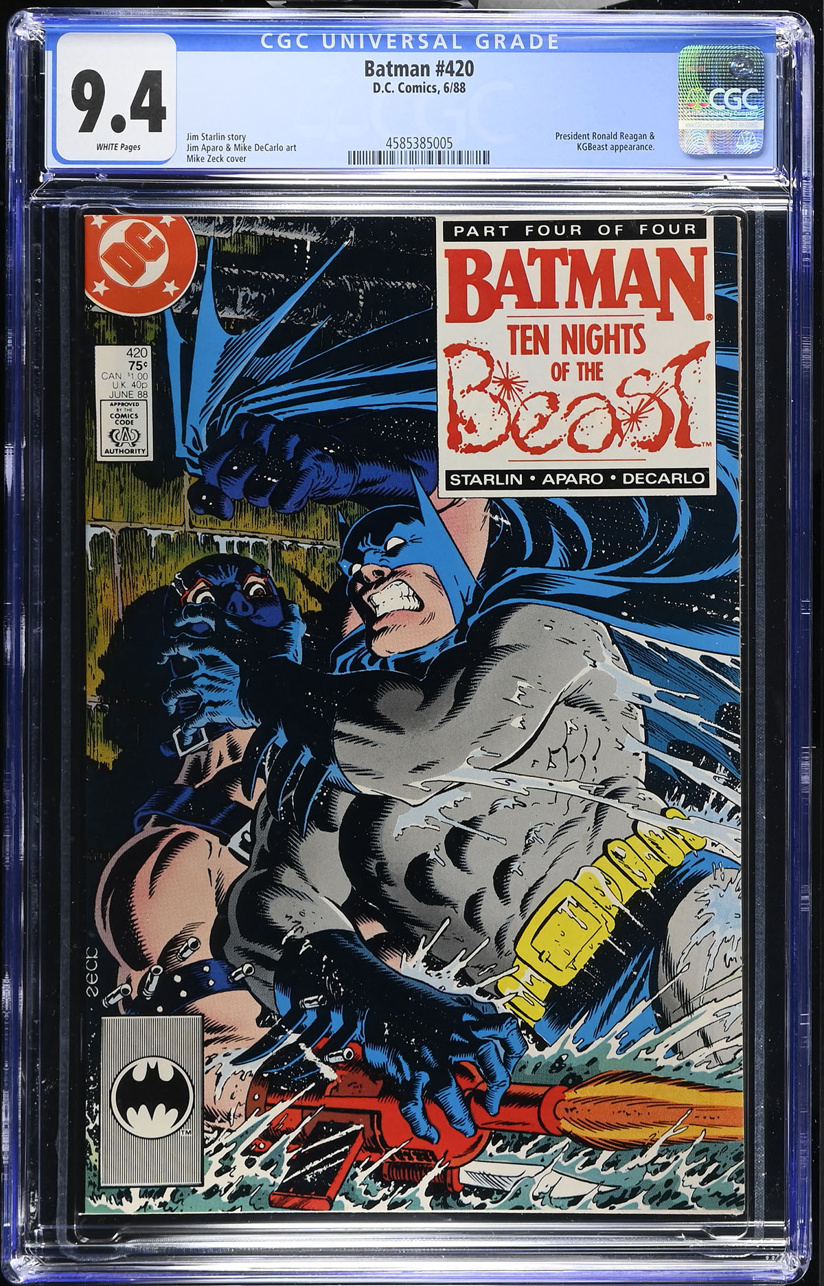 Batman #420 CGC 9.4 w