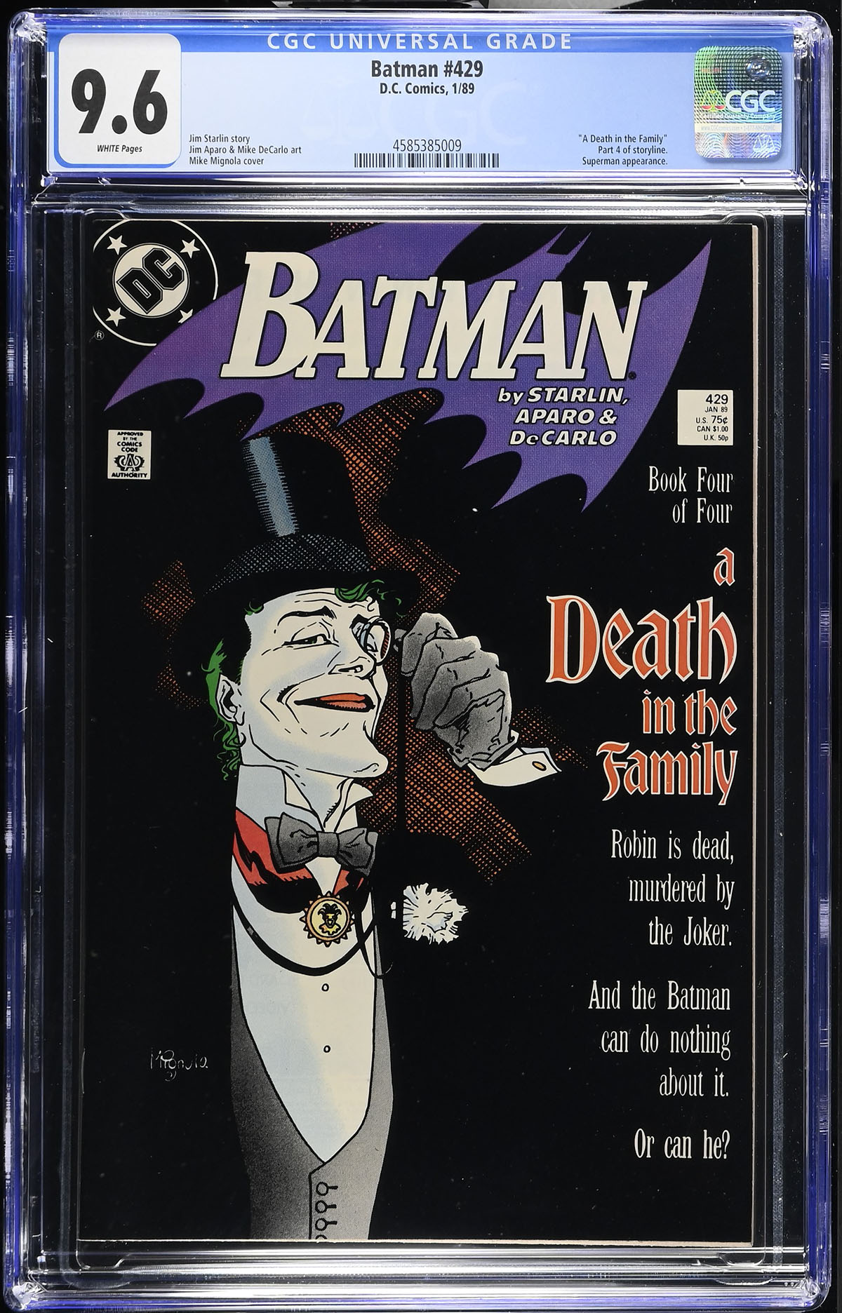 Batman #429 CGC 9.6 w