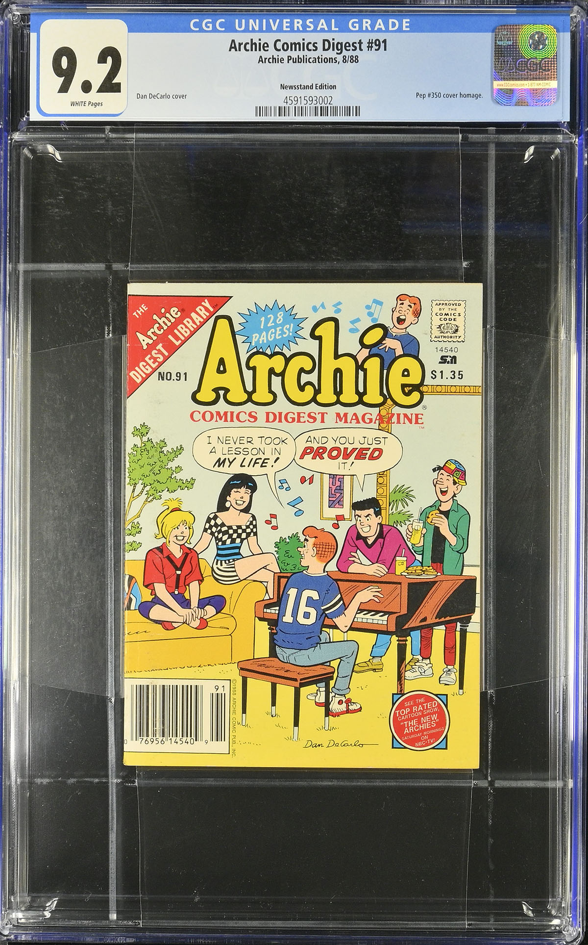 Archie Comics Digest #91 CGC 0.0 w