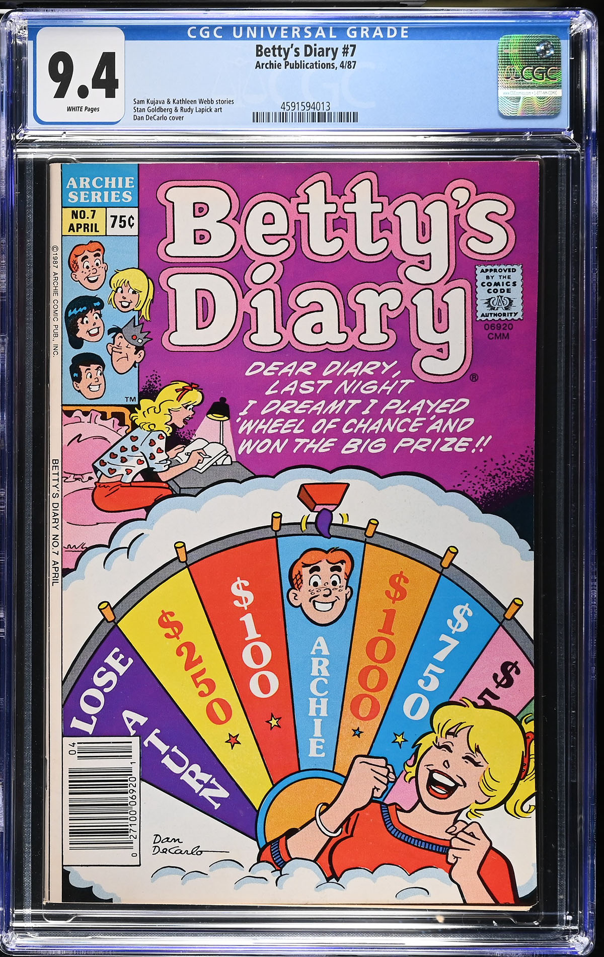 Betty's Diary #7 CGC 9.4 w