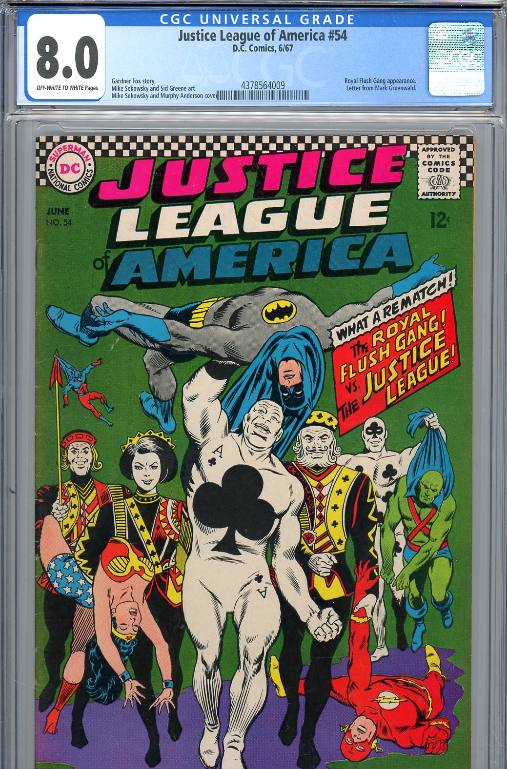 Justice League of America #54 CGC 8.0 ow/w