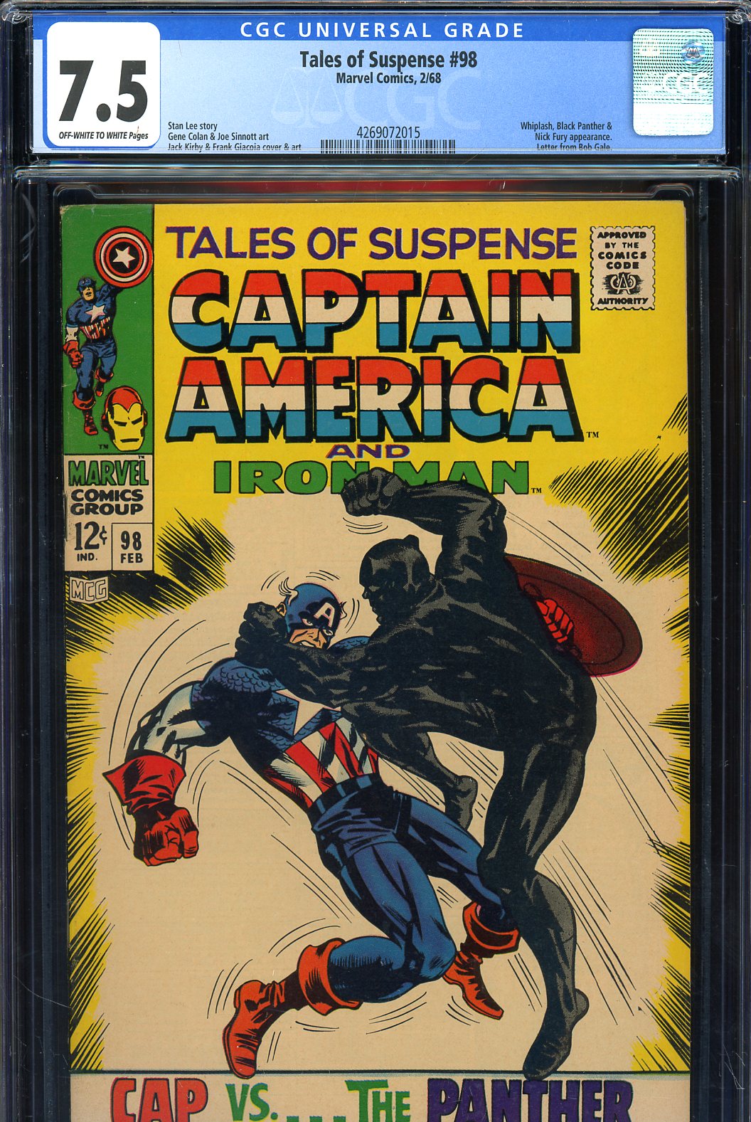 Tales of Suspense #98 CGC 7.5 ow/w