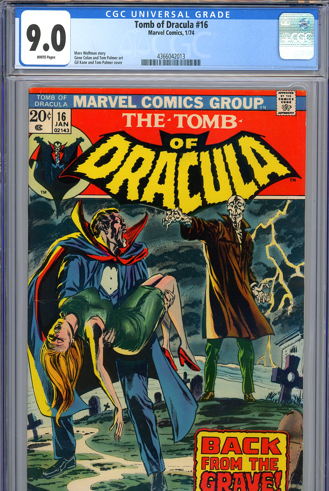 Tomb of Dracula #16 CGC 9.0 w