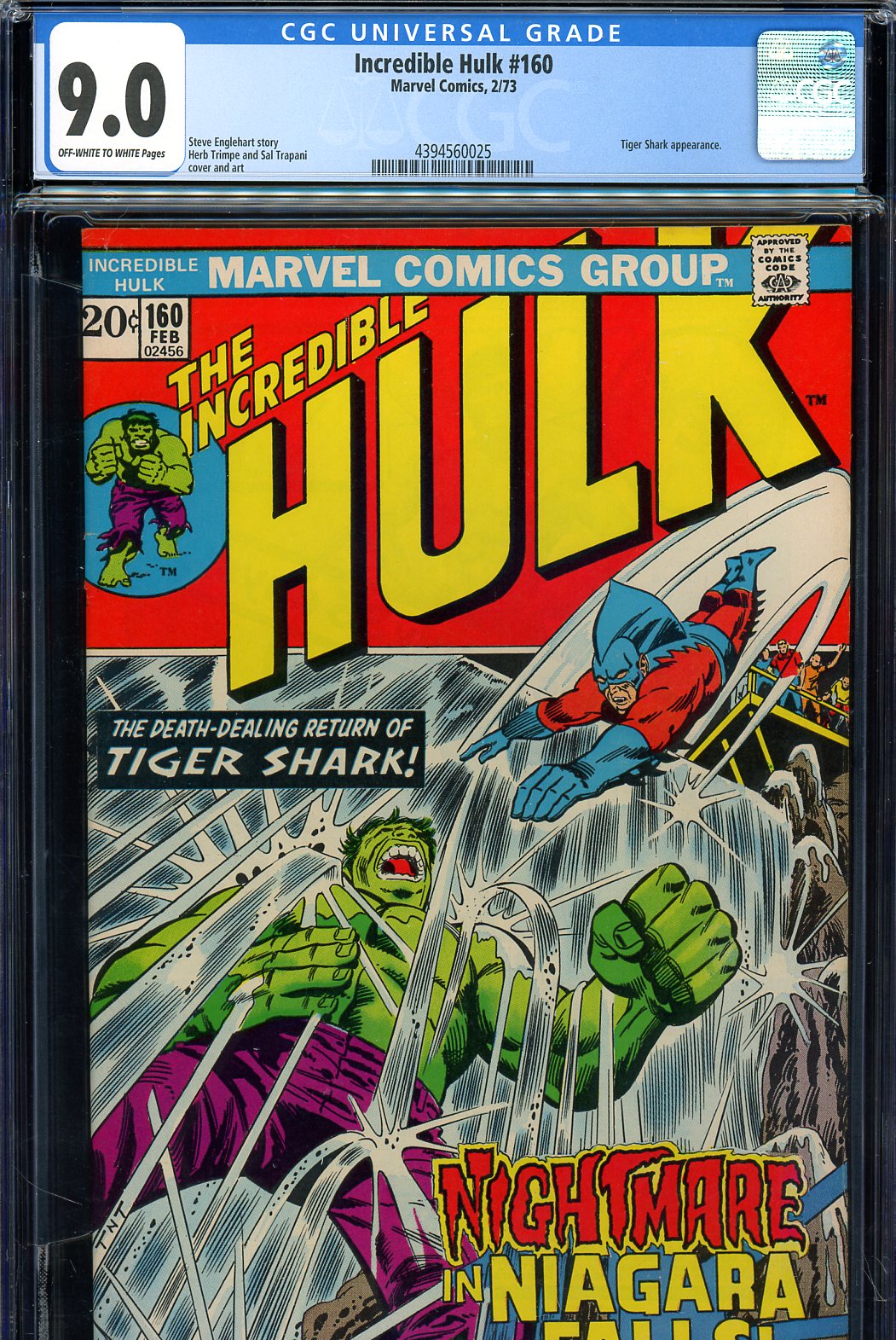 Incredible Hulk #160 CGC 9.0 ow/w