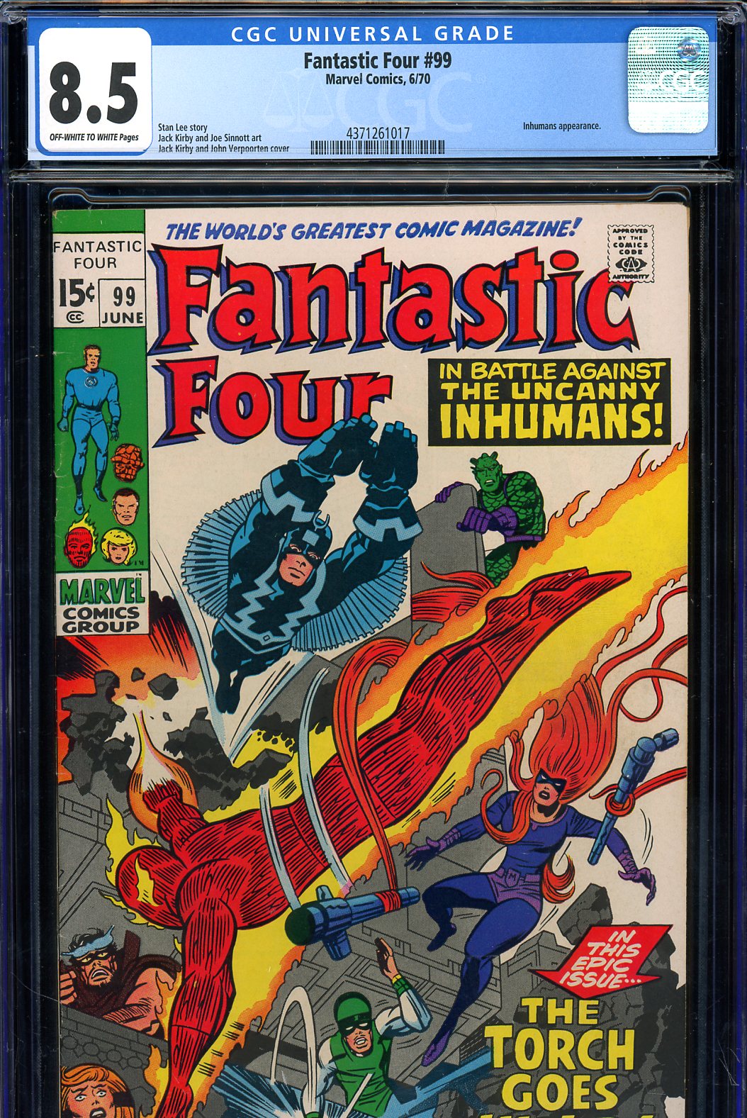 Fantastic Four #99 CGC 8.5 ow/w