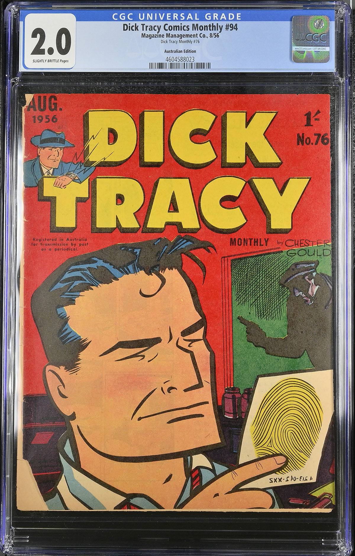 Dick Tracy Comics Monthly #94 CGC 2.0 sb Australian Edition