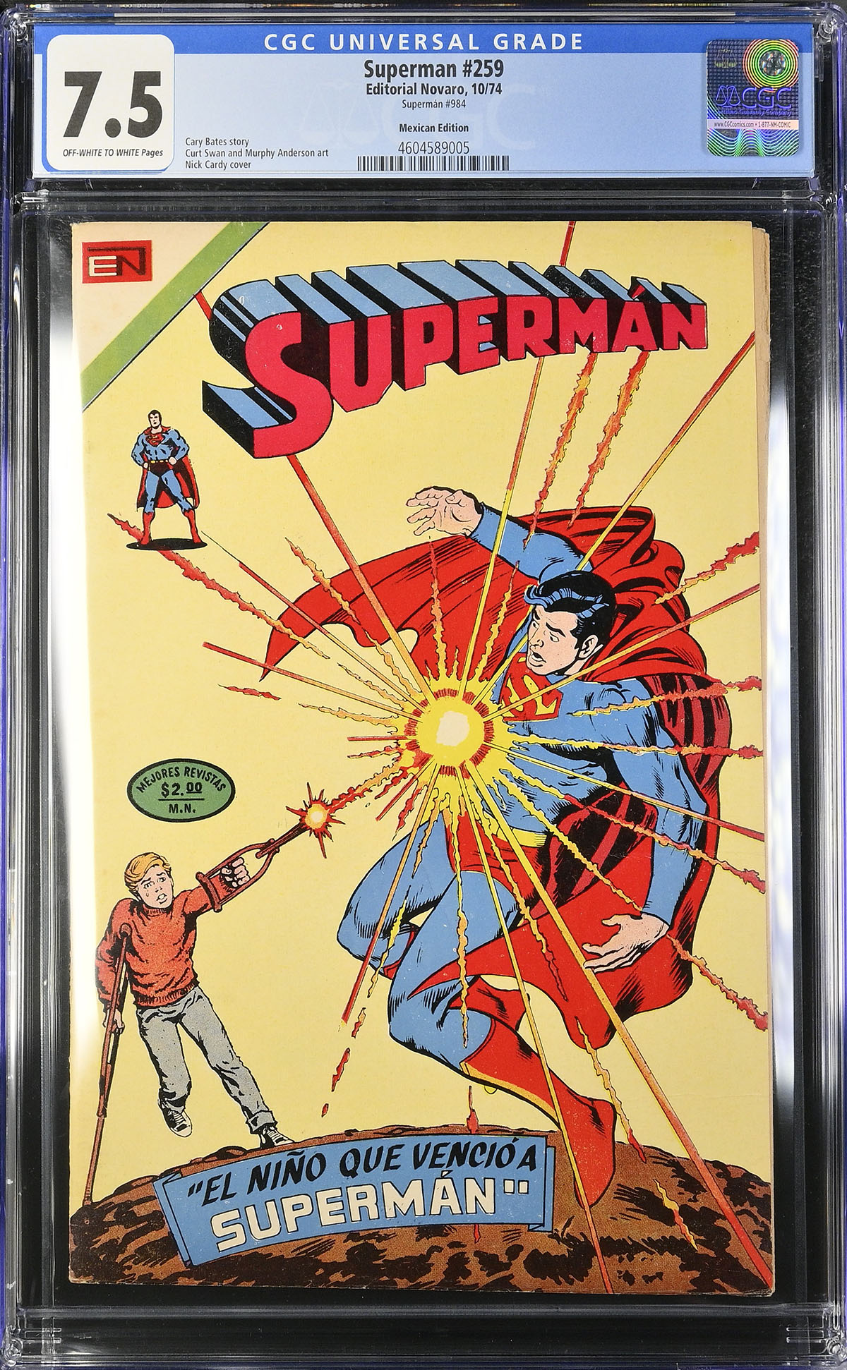 Superman #259 CGC 7.5 ow/w Mexican Edition