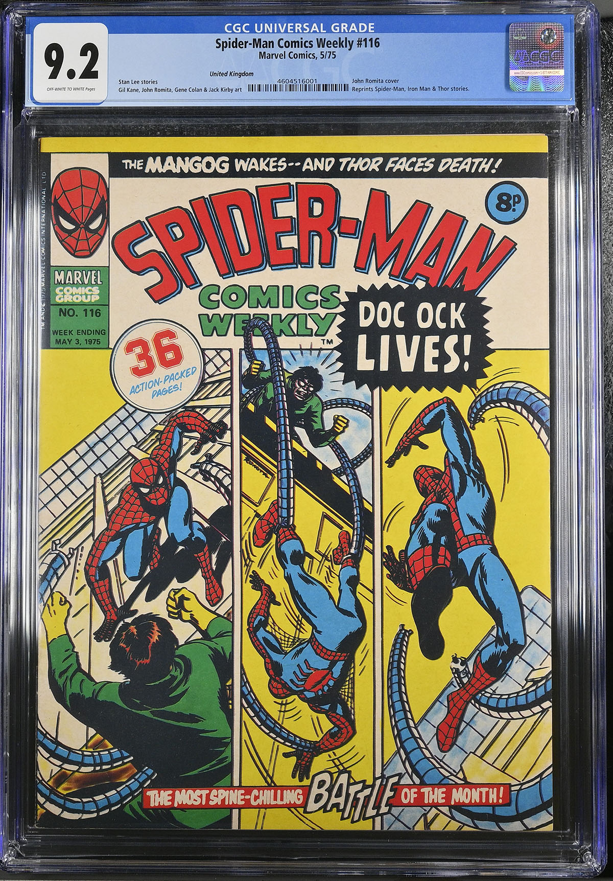 Spider-Man Comics Weekly #116 CGC 9.2 ow/w United Kingdom
