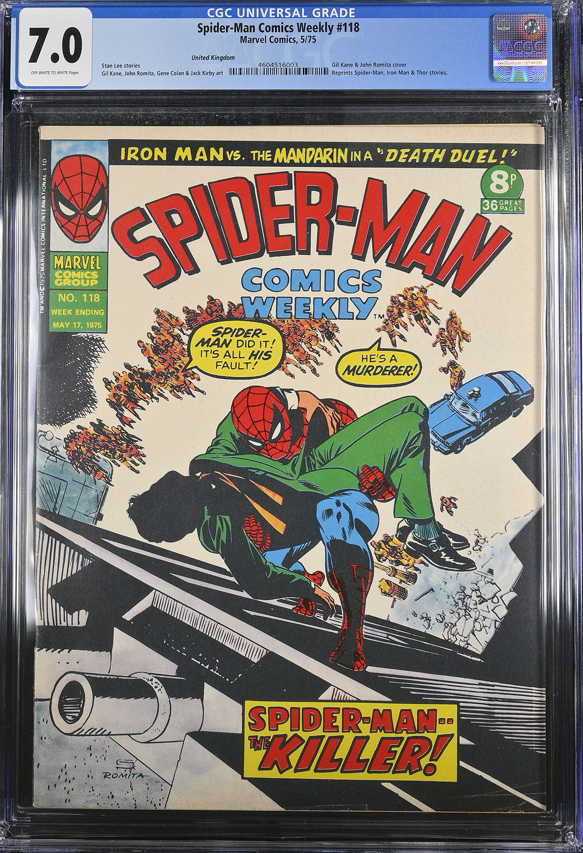 Spider-Man Comics Weekly #118 CGC 7.0 ow/w United Kingdom