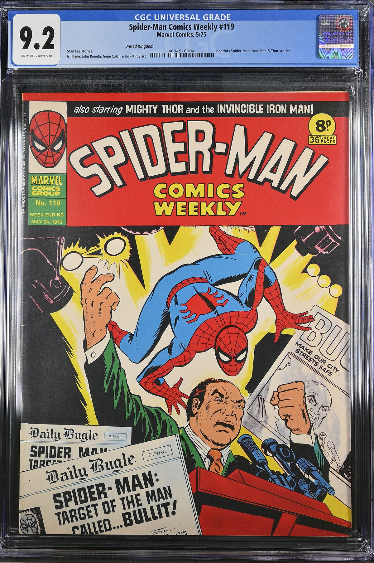 Spider-Man Comics Weekly #119 CGC 9.2 ow/w United Kingdom
