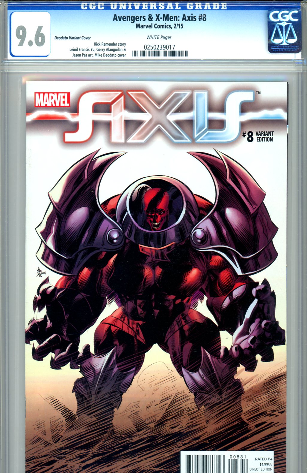 Avengers & X-Men: Axis #8 CGC 9.6 w Deodato Variant Cover