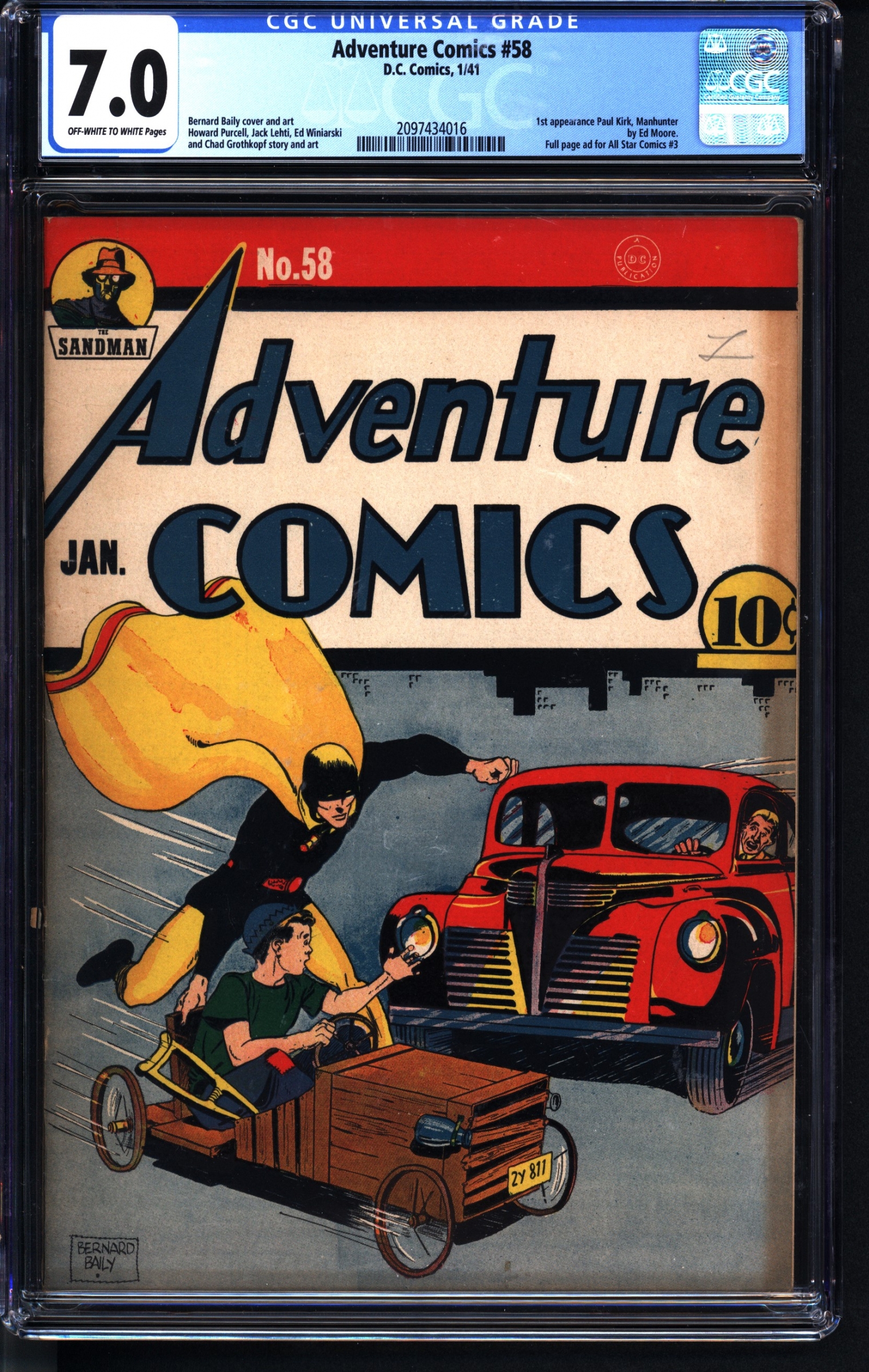 Adventure Comics #58 CGC 7.0 ow/w