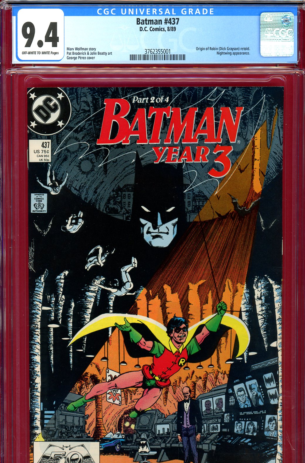 Batman #437 CGC 9.4 ow/w