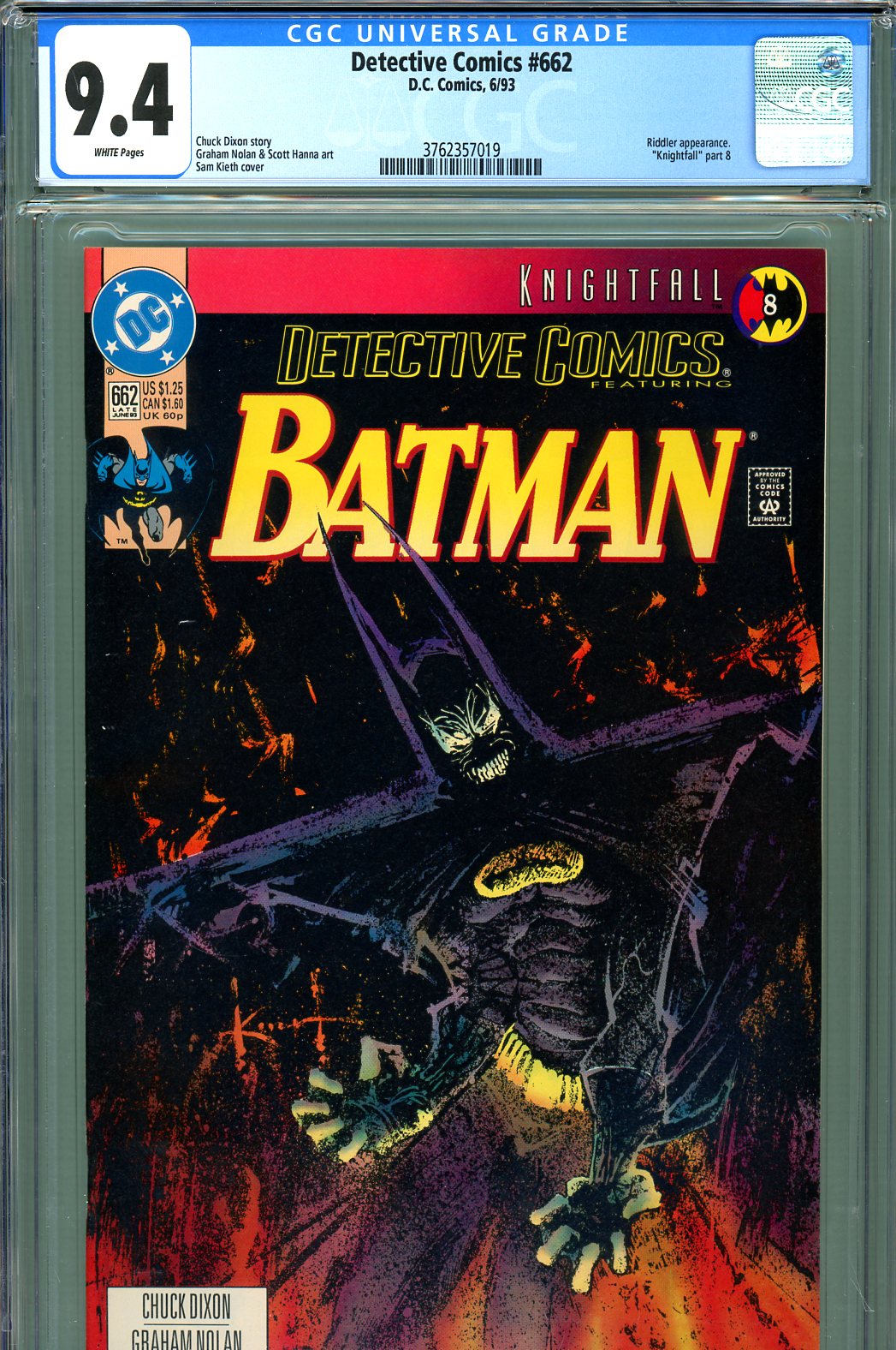 Detective Comics #662 CGC 9.4 w