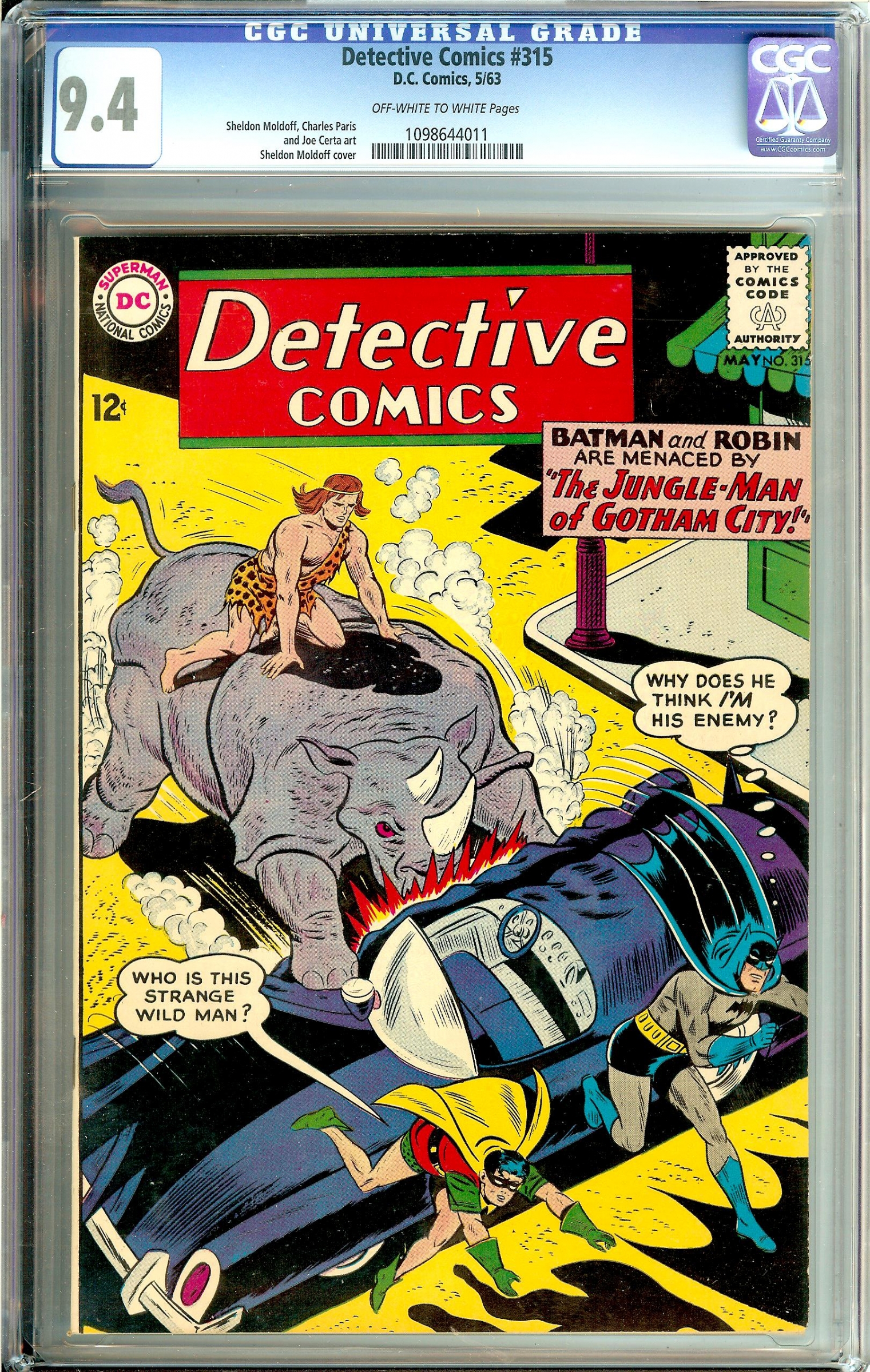 Detective Comics #315 CGC 9.4 ow/w