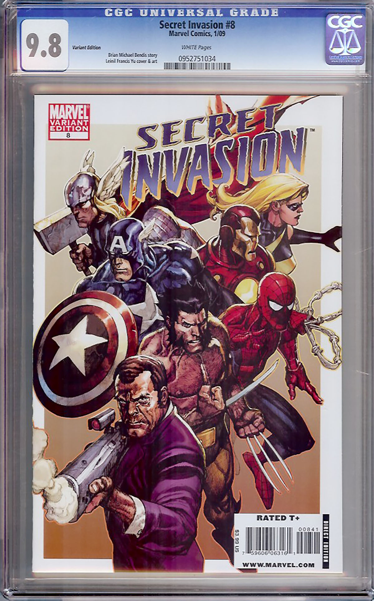 Secret Invasion #8 CGC 9.8 w Variant Edition