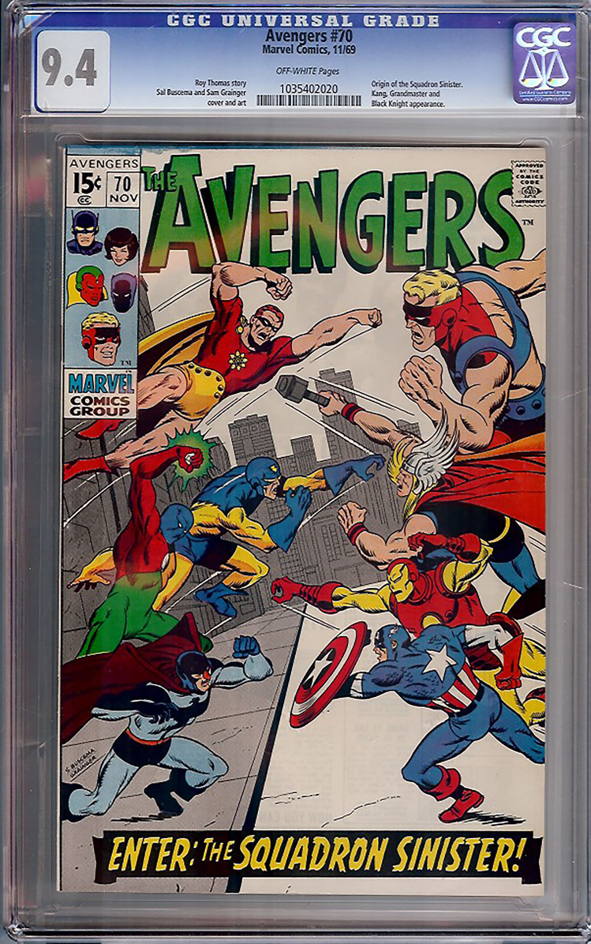 Avengers #70 CGC 9.4 ow