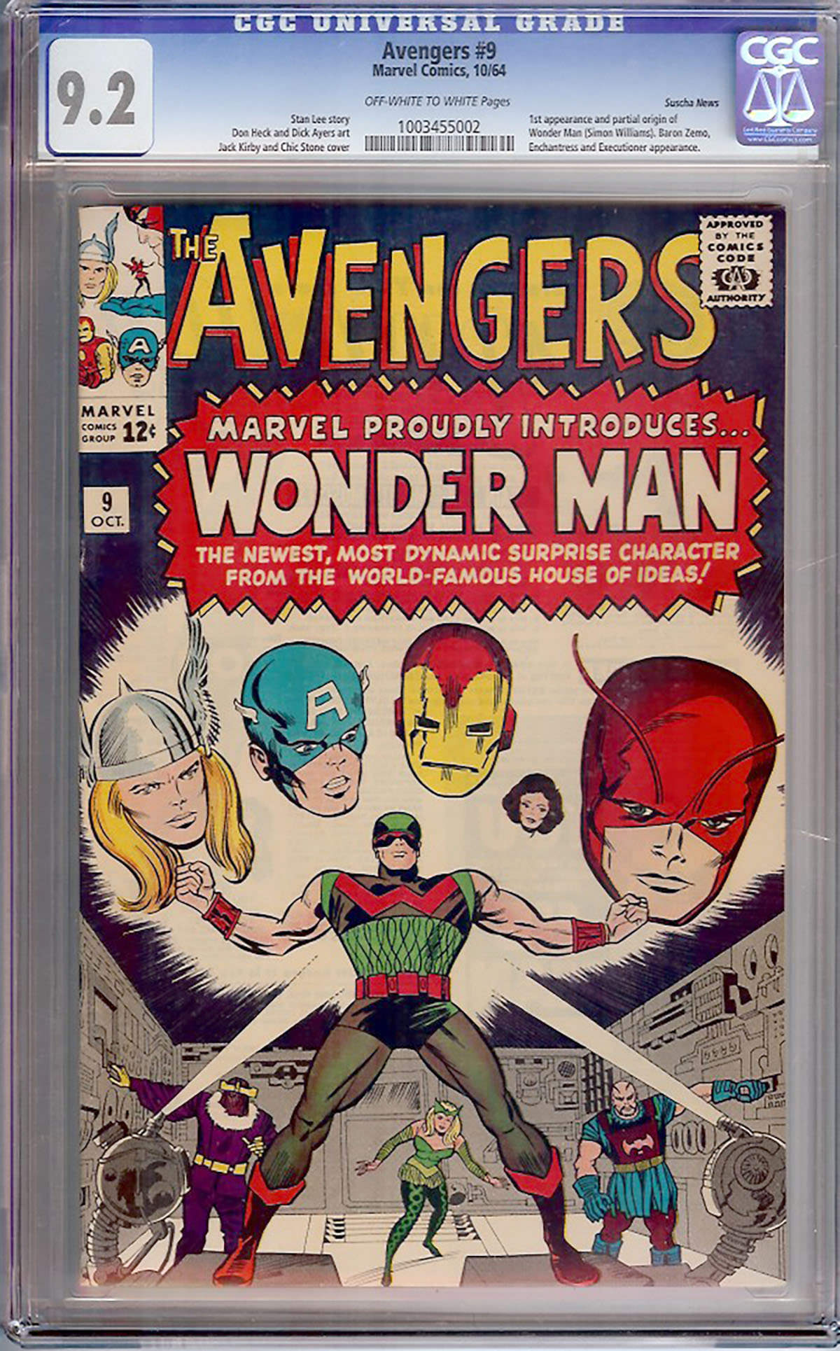 Avengers #9 CGC 9.2 ow/w Suscha News