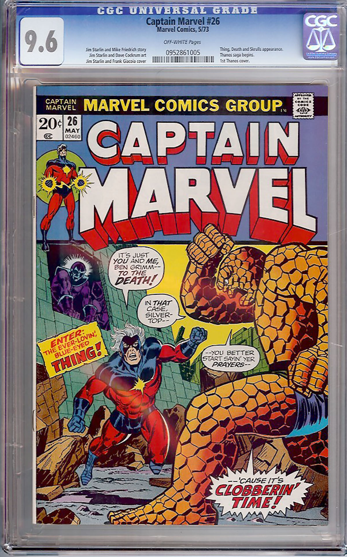 Captain Marvel #26 CGC 9.6 ow