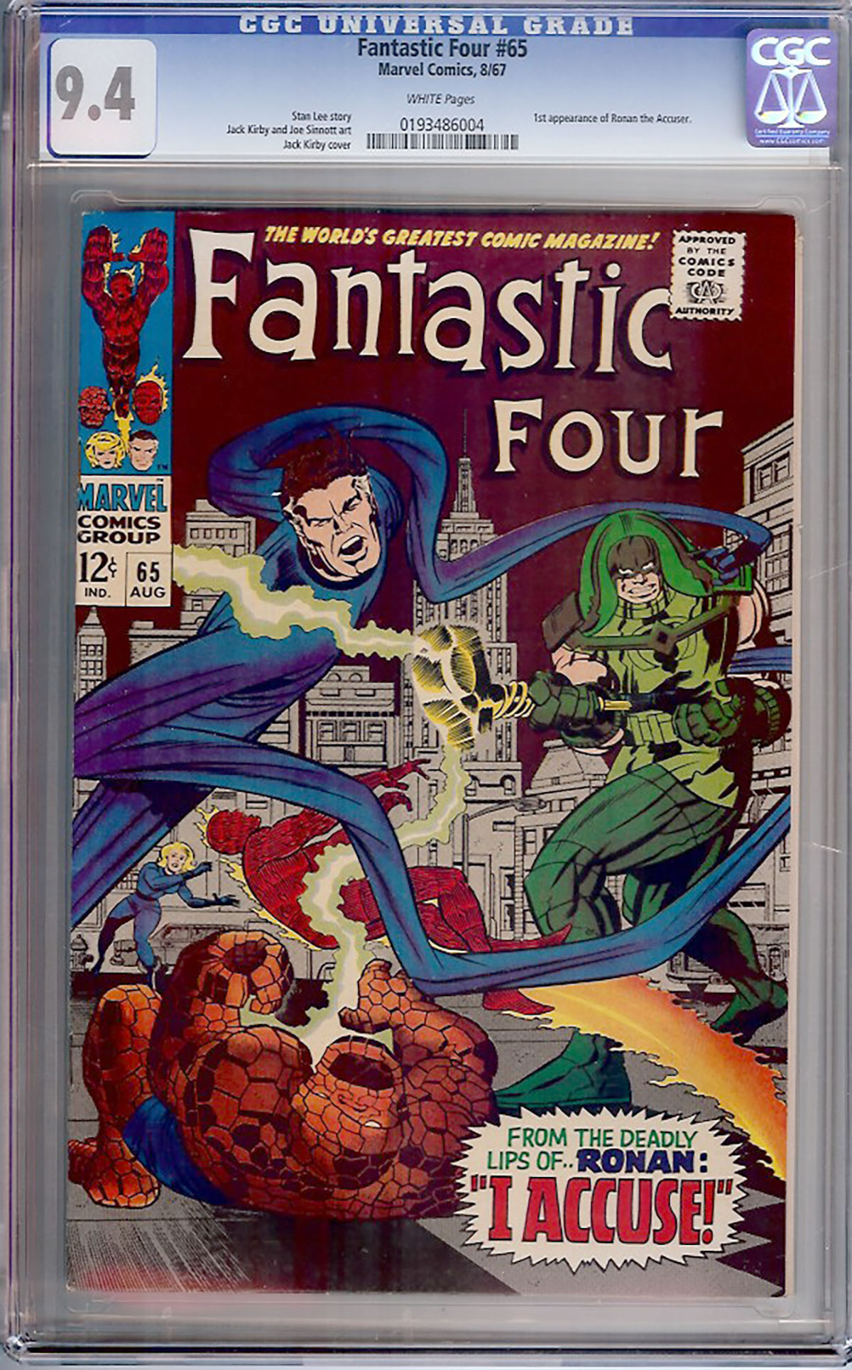 Fantastic Four #65 CGC 9.4 w