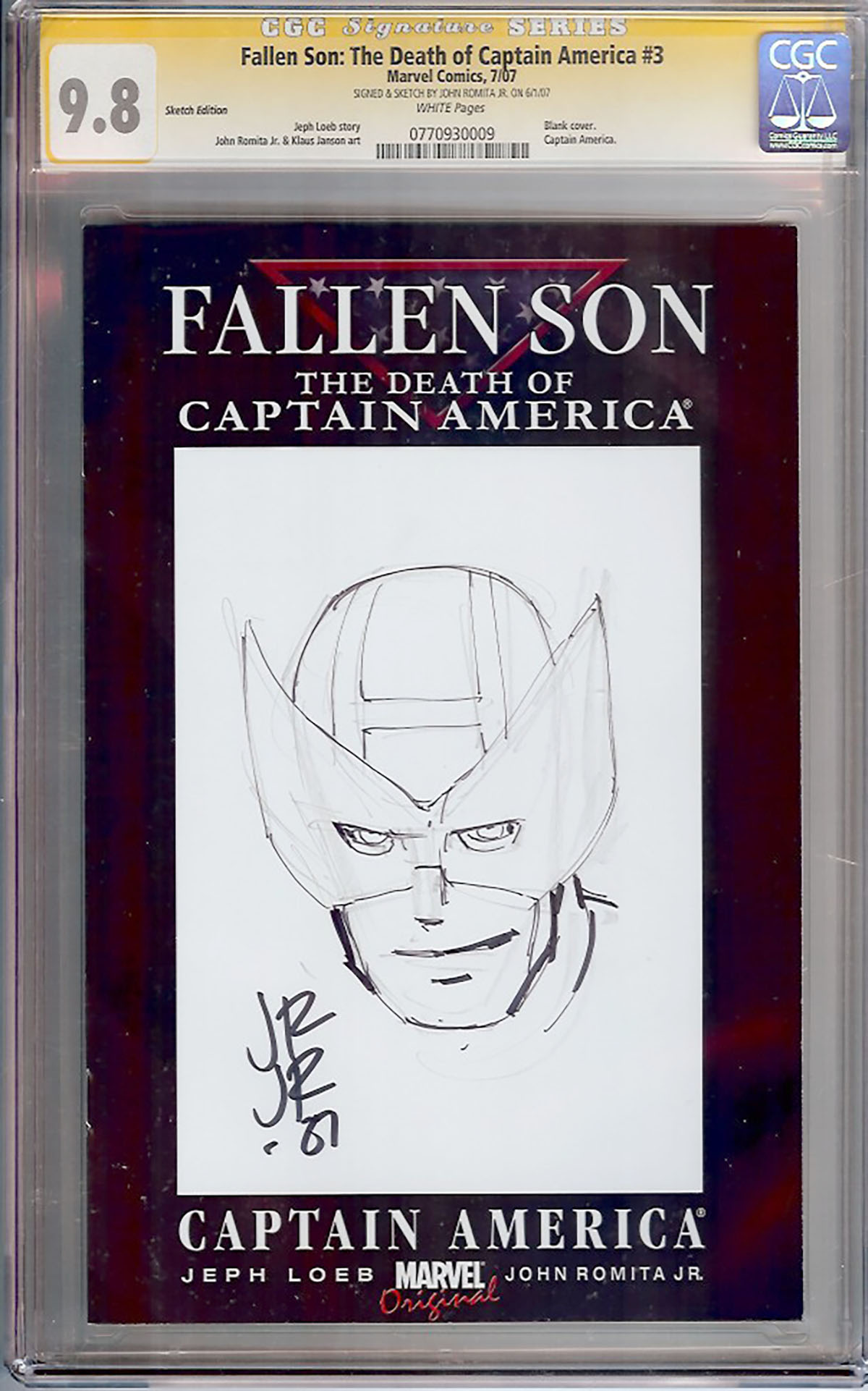 Fallen Son: The Death of Captain America #3 CGC 9.8 w CGC Signature SERIES