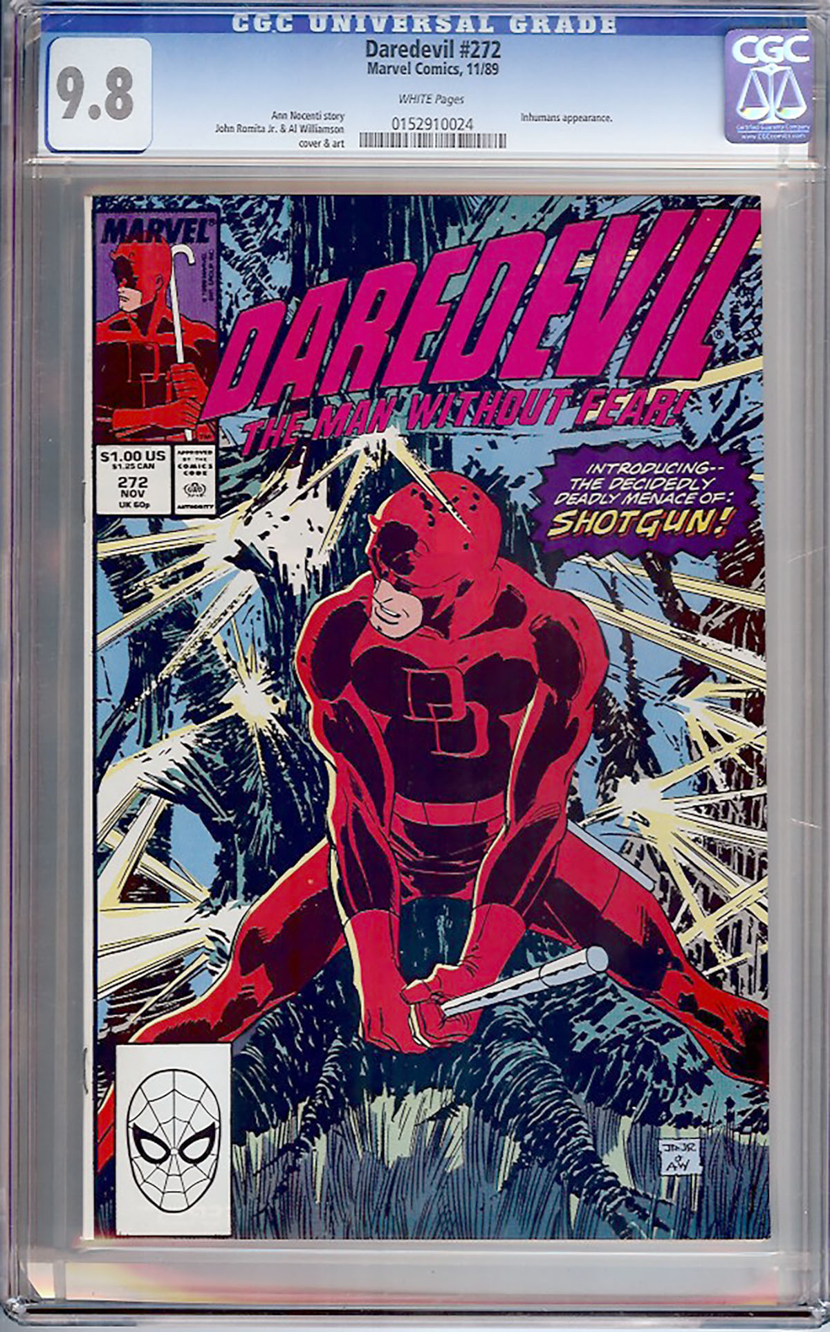 Daredevil #272 CGC 9.8 w
