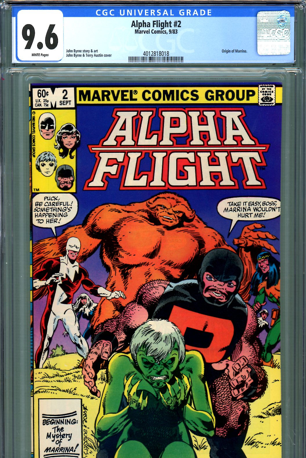 Alpha Flight #2 CGC 9.6 w