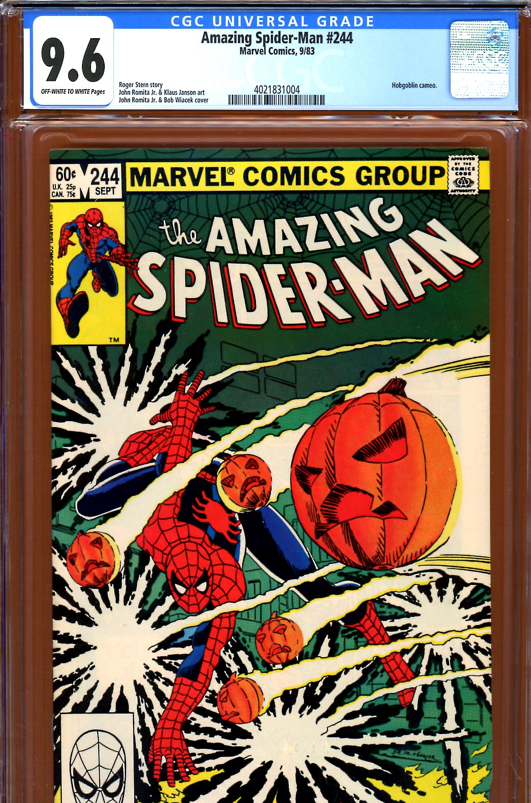 Amazing Spider-Man #244 CGC 9.6 ow/w
