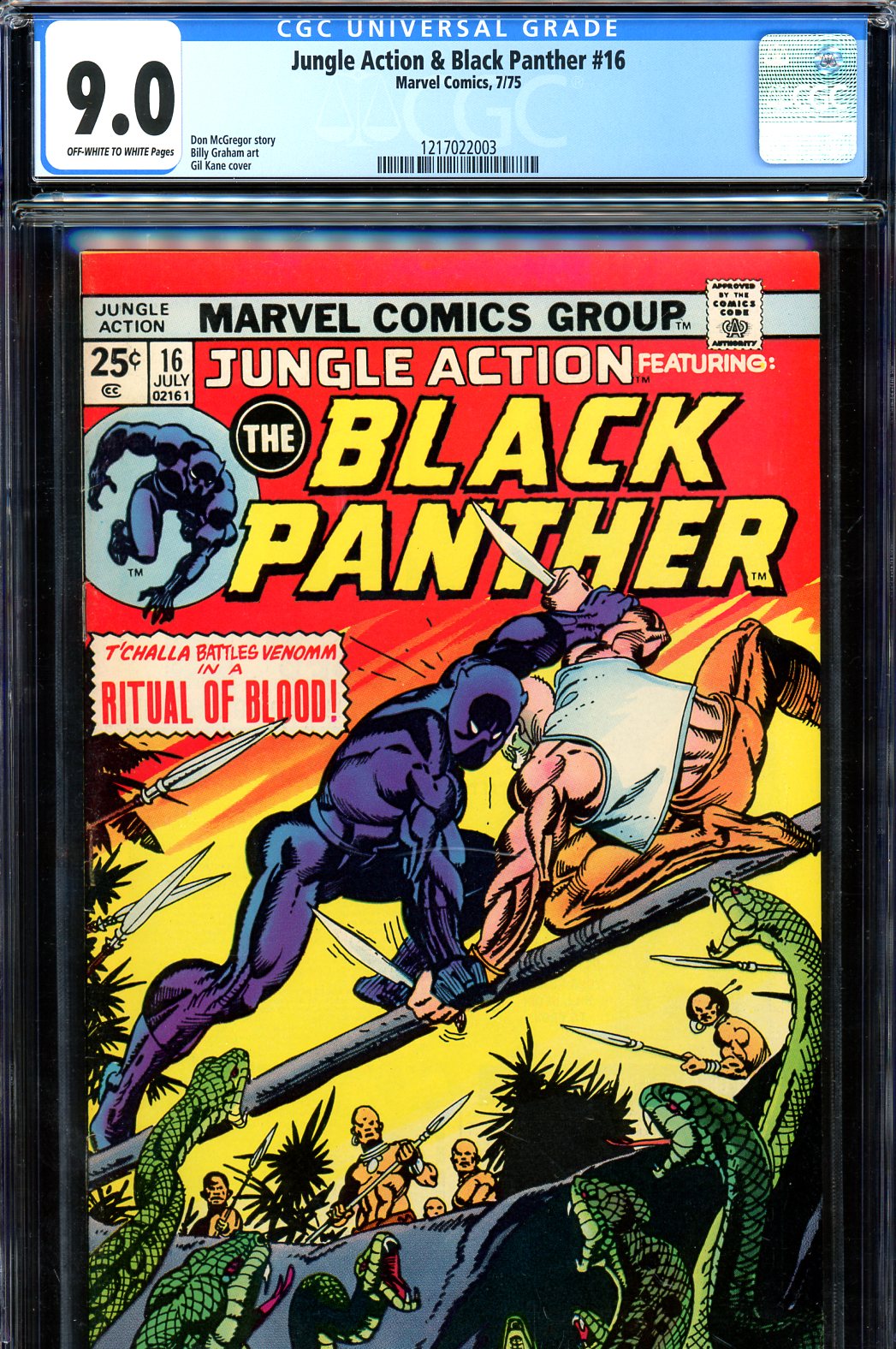 Jungle Action & Black Panther #16 CGC 9.0 ow/w