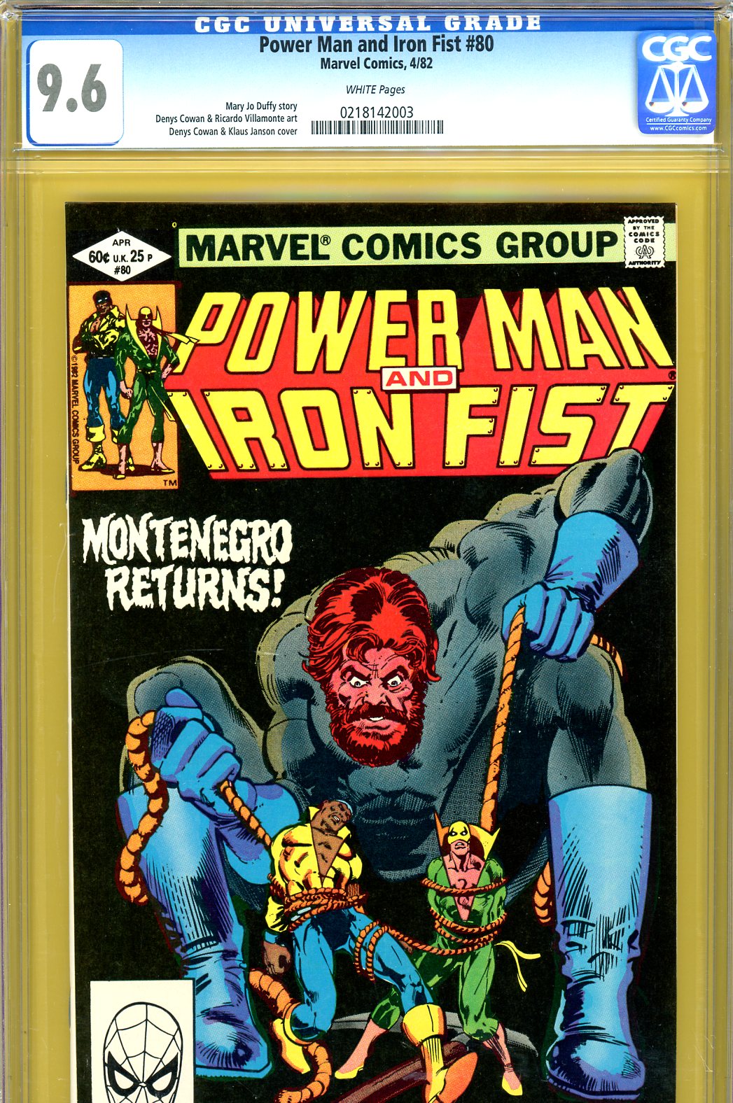 Power Man And Iron Fist #80 CGC 9.6 w