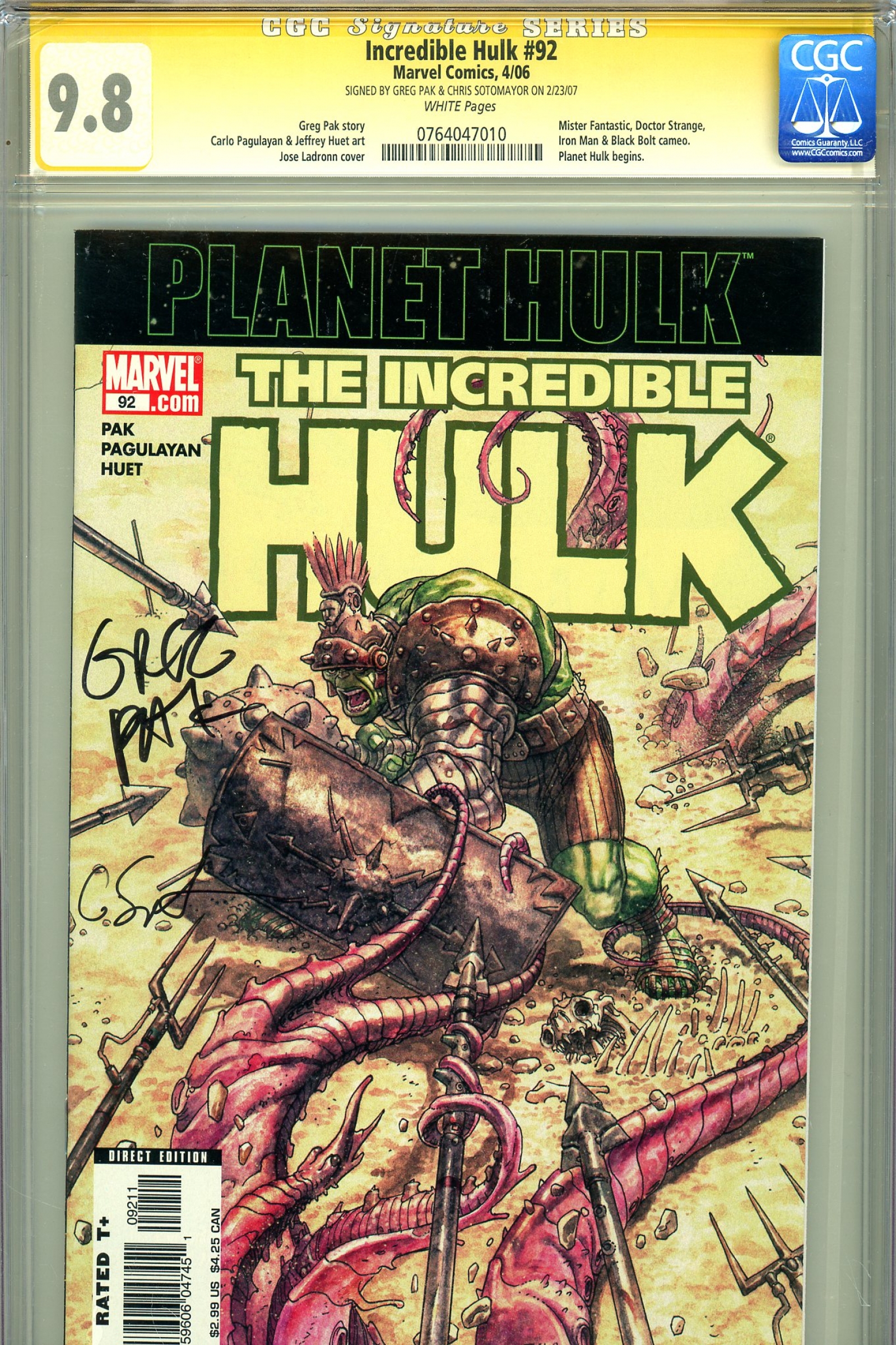 Incredible Hulk #92 CGC 9.8 w CGC Signature SERIES