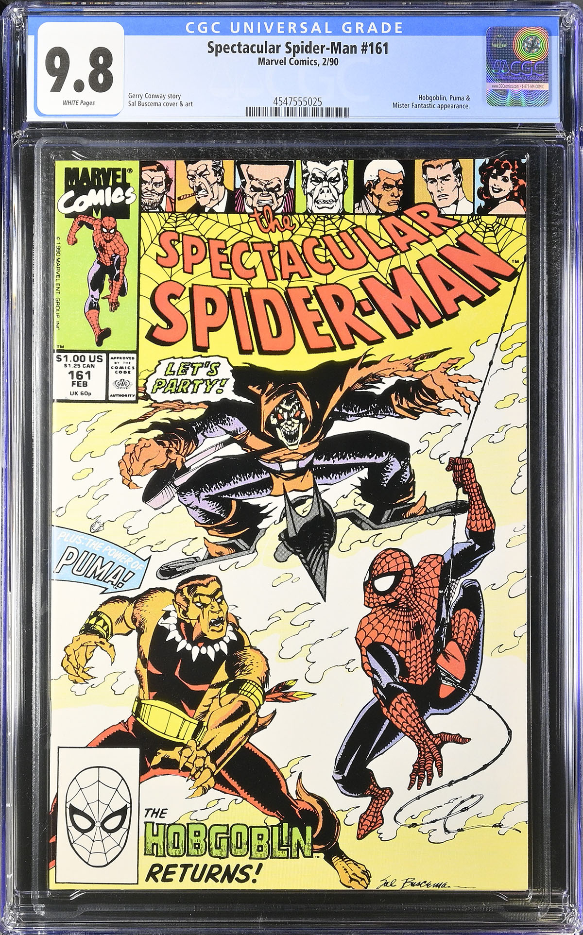 Spectacular Spider-Man #161 CGC 9.8 w