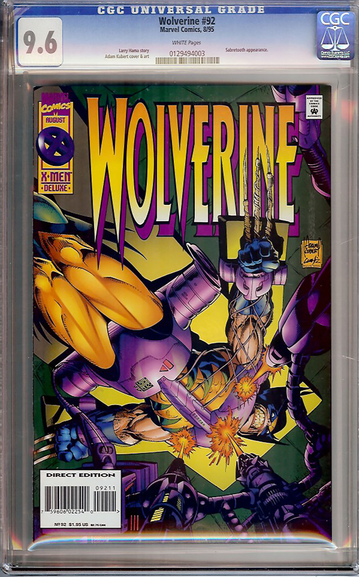 Wolverine #92 CGC 9.6 w
