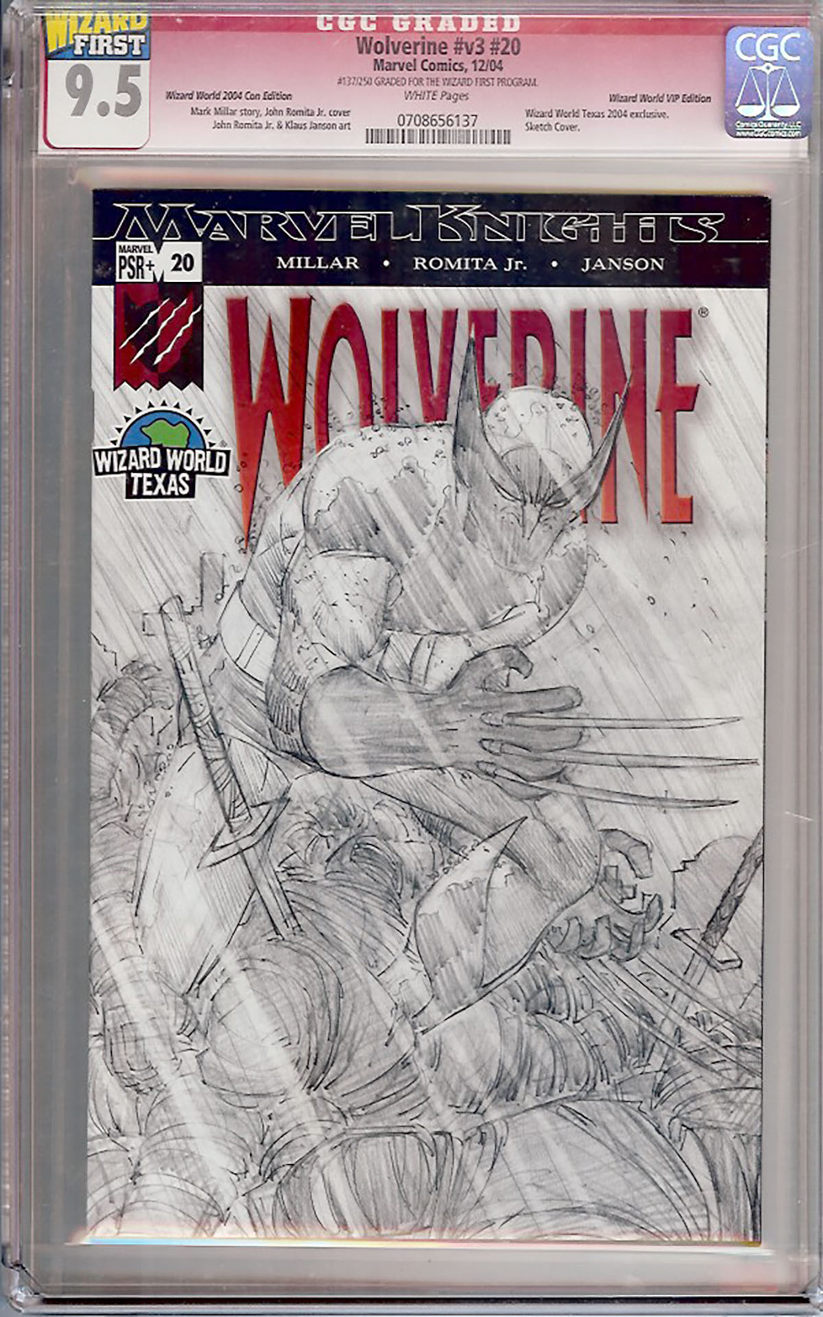 Wolverine Vol 3 #20 CGC 9.6 w Wizard World VIP Edition