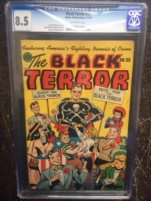 Black Terror #25 CGC 8.5 ow