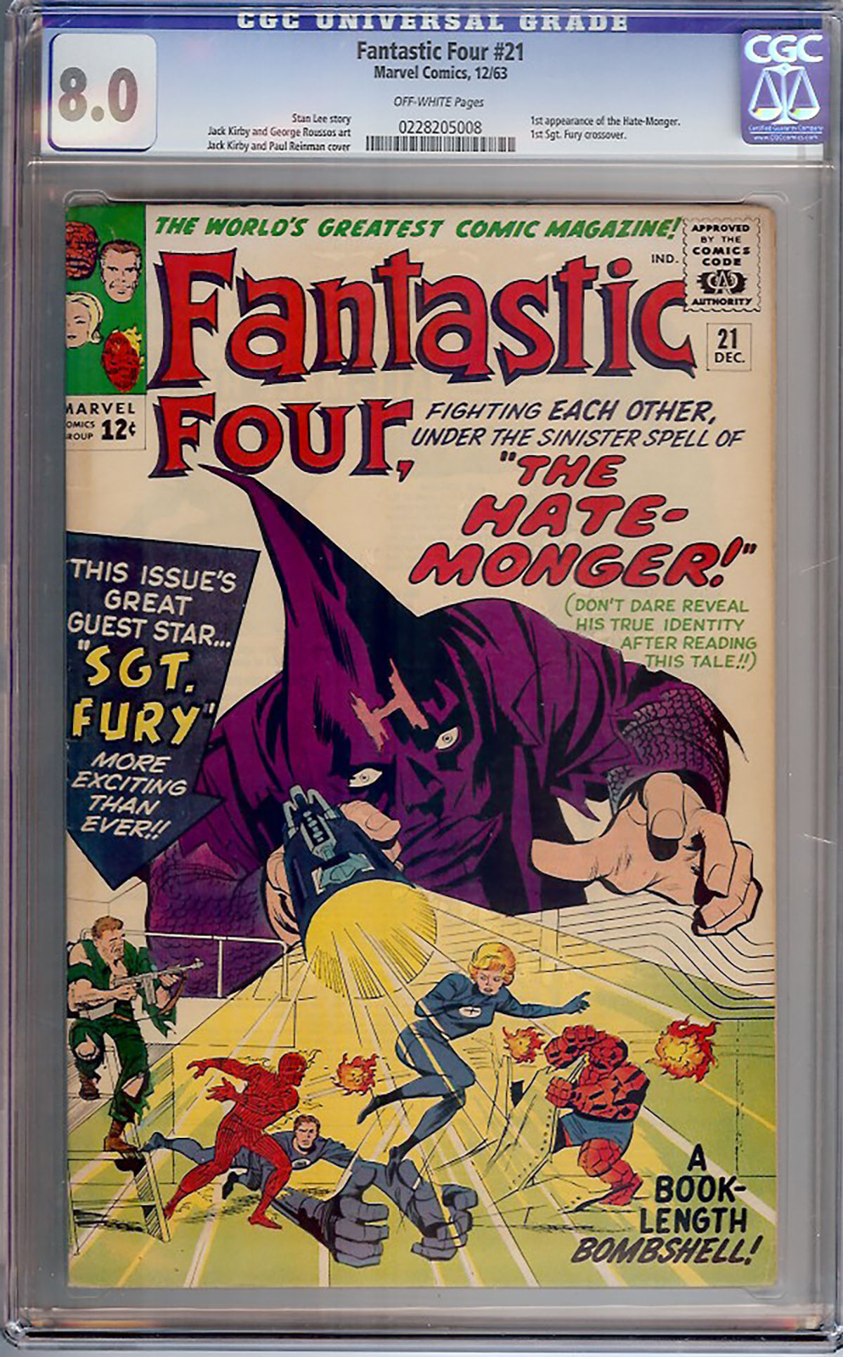 Fantastic Four #21 CGC 8.0 ow