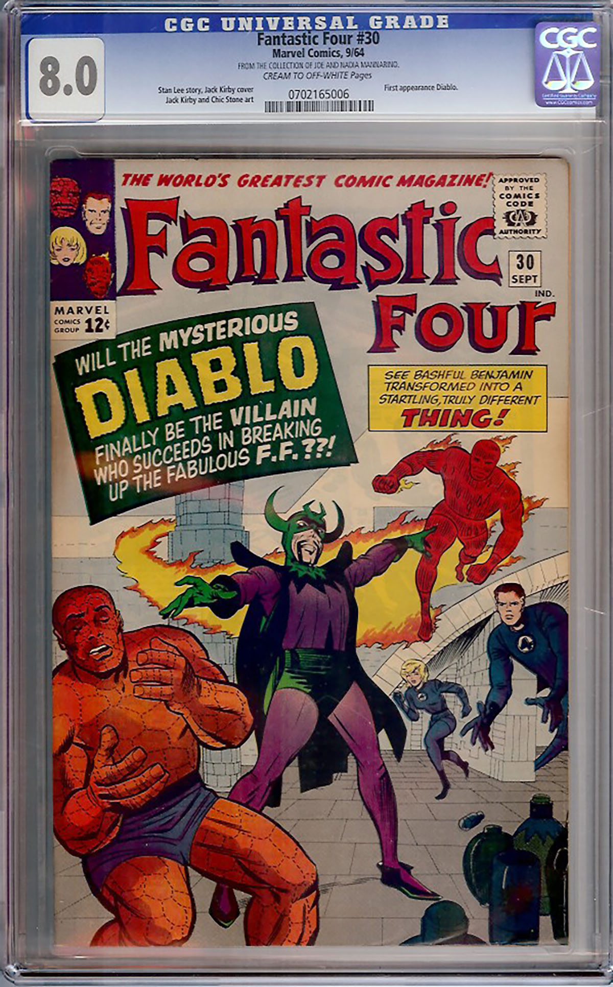 Fantastic Four #30 CGC 8.0 cr/ow Mannarino